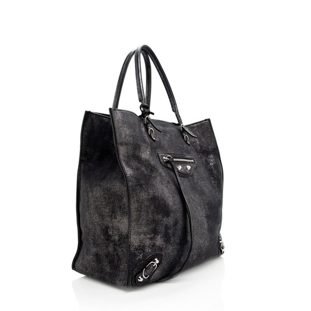 Balenciaga Metallic Veau Leather Papier A4 Tote - Picture 2 of 11